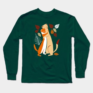 Autumn Weasel Hugs #2 Long Sleeve T-Shirt